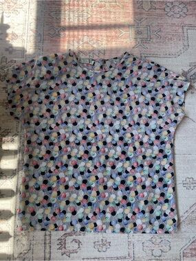 VTG Christie & Jill Whimsical Multicolored Polka Dot Blouse Womens M